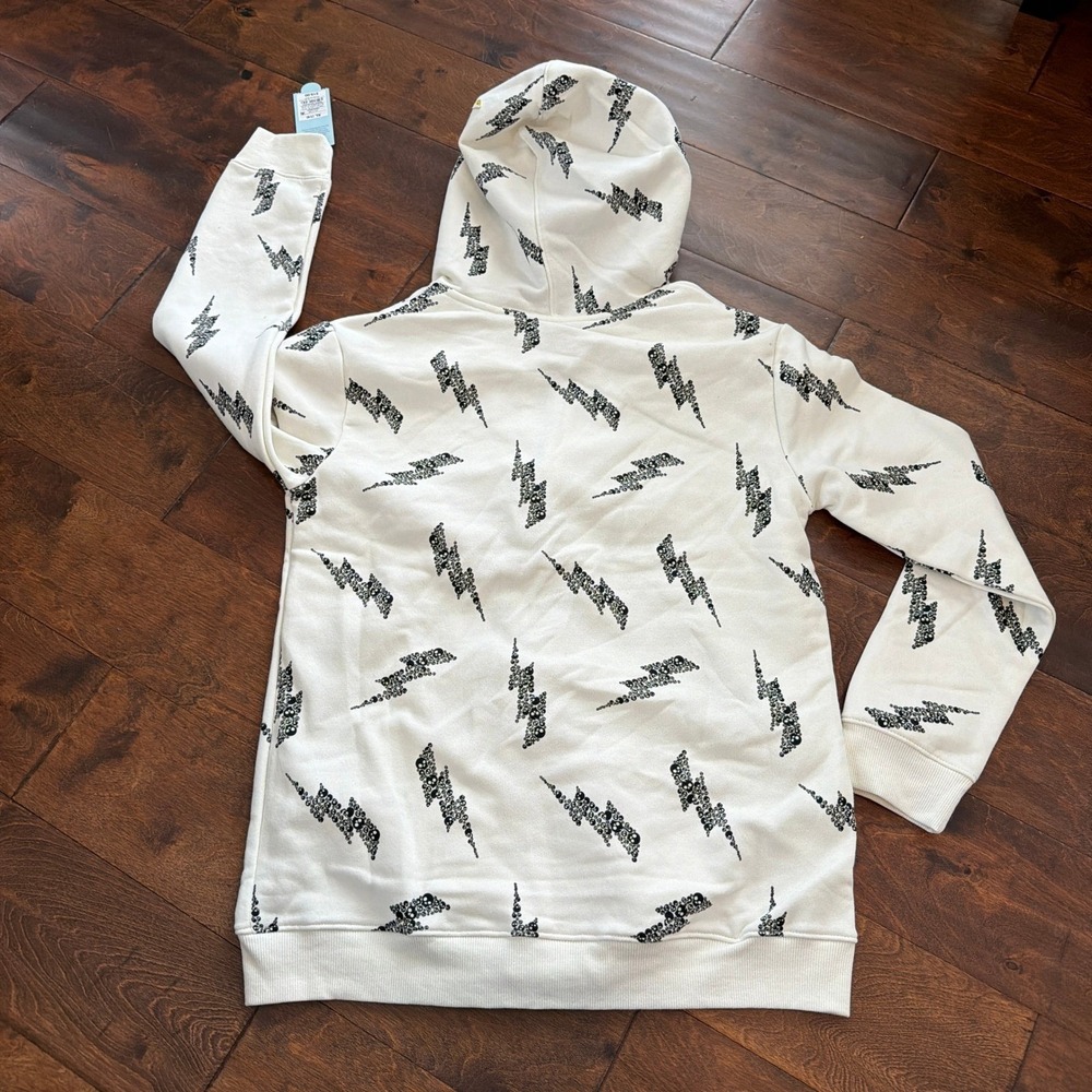 Cat‎ and Jack Boys Lightning Bolt Skull Print Full Zip Hoodie Sweatshirt M NEW - Picture 5 of 5